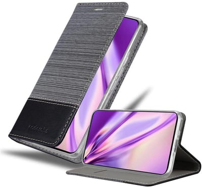 Cadorabo Hoesje geschikt voor Honor 30 in GRIJS ZWART - Beschermhoes met magnetische sluiting, standfunctie en kaartvakje Book Case Cover Etui