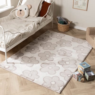 Little Olly Kinderkamer vloerkleed - Bowie Bloem Creme - 120x170cm