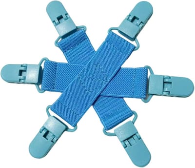 Dekbedovertrek Houder - Spanhouder Klemmen - Beddengoed Organiseren - Anti-knopen Ontwerp - 14 x 14 cm - Blauw