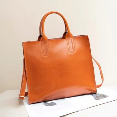 Dames tas van echt leer Nieuwe modieuze handtas Trendy grote tas Grote capaciteit tas Eenvoudige en veelzijdige koeienhuid draagtas 32*28*14 beige