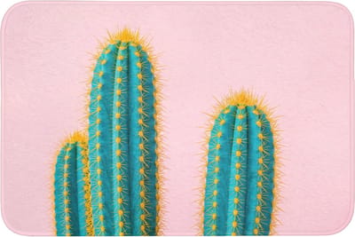 Badmat 90x60 cm - Antislip - Cactussen - Modern - Pastel - Badmatten voor badkamer - Badkamermat - Douchemat - Badkamer mat