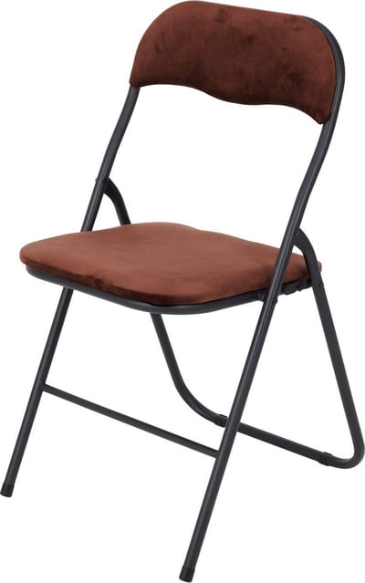 Infinity Goods Klapstoel - Vouwstoel - Fluweel - Eettafelstoel - Opklapbare Stoel - 43 x 47 x 80 CM - Stoel - Bruin