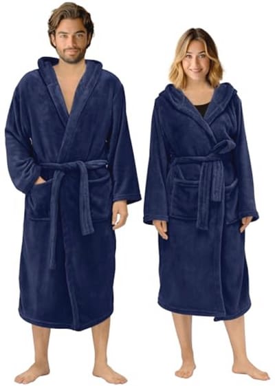 Unisex Badjas voor Dames en Heren - Ochtendjas met Ceintuur, Zijzakken en Capuchon - Verkrijgbaar in Meerdere Maten