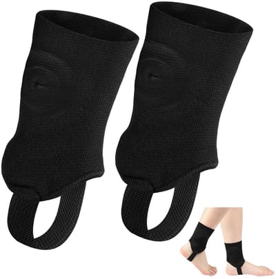 Enkelbeschermers Voetbal - Voetbandage Sport - Training Competitie - Ergonomisch Ontwerp - Maat L - Zwart