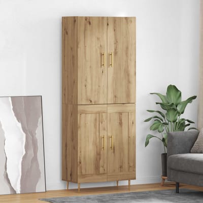 vidaXL - Highboard - Artisan - Eiken - 69,5 - x - 34 - x - 180 - cm - Bewerkt - hout