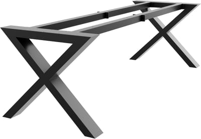 MetaloPro Belaga Extreme – Stalen Tafelonderstel in X-Vorm – Robuust Industrieel Ontwerp met Zwarte Poedercoating – Voor Grote Eet-, Werk- en Kantoortafels 220x80x72cm