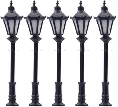 5x LED Parklantaarns Schaal H0 1:87 voor Modelspoorbaan en Diorama - 12-18V