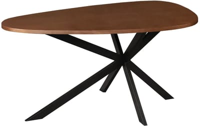 Eettafel organisch Jillian 180cm bruin eiken fineer organische eettafel