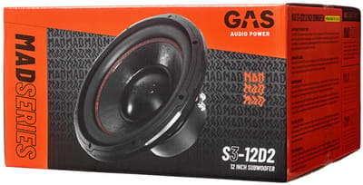 Gas Audio Power Gas Mad Level 3 Subwoofer 12 2x2 Ohm voor Auto Geluidssystemen en Hoogwaardige Geluidskwaliteit