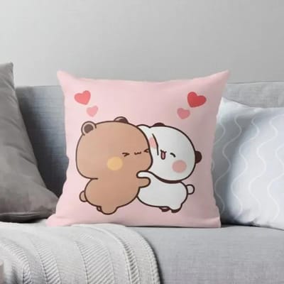 Panda knuffel Bubu duda Mochi Perzik Kat Kussen Slaapkamer Bank Anime Bed Mode Kussensloop kussenhoes45*45 50x50cm