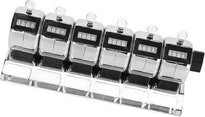 Clicker Tellers - Mechanische Teller - Nauwkeurig Tellen - Roestvrij Staal - 6 Eenheden - Zilverkleurig