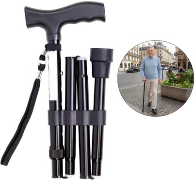Opvouwbare Wandelstok – Hoogte Verstelbaar – Zwart
