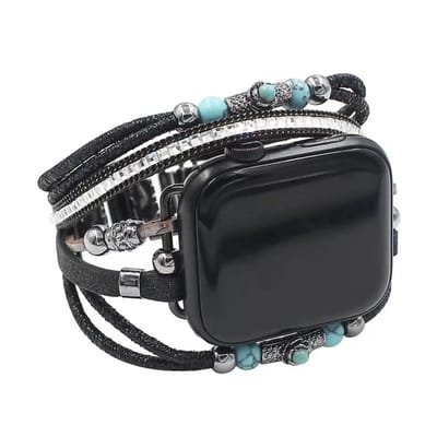 Apple Watch Bohemian Indian stijl horlogebandje 38/40/41 mm leer en kralen