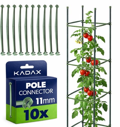 KADAX plantenstokverbinder Ø 11 mm, 10 stuks, verbindingselementen voor klimrekken, klimtorens en plantensteunen in de tuin, steekverbinders voor plantenstokken