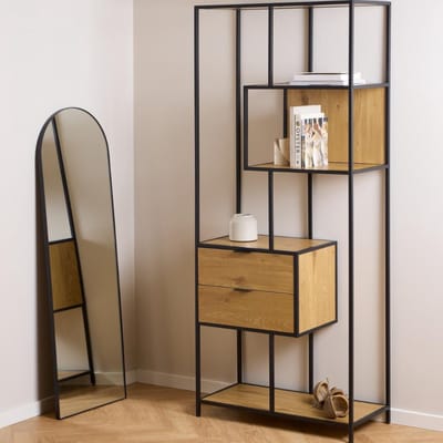 Giga Living Boekenkast Varven - Naturel - 77x35x185cm