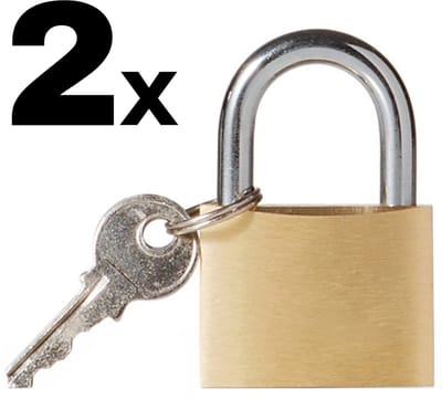 2 x Hangslot - Kofferslot - TWEE STUKS - Extra Sterk - Sloten - Sleutelslot - 2X Hangsloten - Slot met Sleutel - Kofferslot - Cijferslot - Reisslot - Hangslot Koffer - Slot Voor Koffer - Slot bagage - Bagageslot - Koffer Slotje - Hangslot (2)
