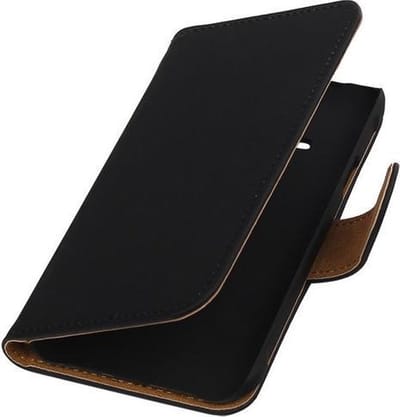 Samsung Galaxy J1 Ace - Effen Zwart Booktype Wallet Hoesje
