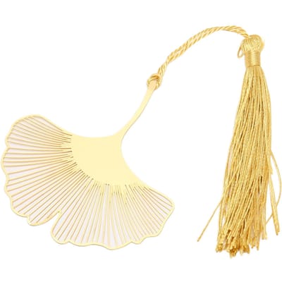 Marque-page en métal innovant vintage ajouré feuille d'or avec pompons pour les amoureux des livres