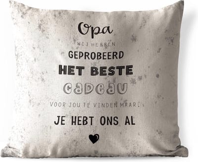 Buitenkussen Weerbestendig - Opa - Het beste cadeau - Spreuken - Quotes - 50x50 cm