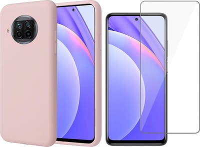 Hoesje geschikt voor Xiaomi Mi 10T Lite Roze - Liquid Cover Hoes + Screen Protector Glas