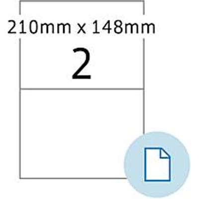 Etiketten HERMA 8402, permanente kleefstof, bedrukbaar, B 210 x H 148 mm, papier, wit, 1000 stuks/500 vellen