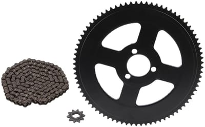 80T Ketting en Tandwiel Set voor Mountainbikes, ATV's en Motorfietsen van Staal, Duurzaam en Betrouwbaar
