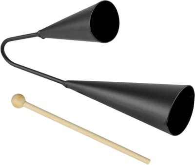 Dubbele metalen samba agogo klokken met houten klopper