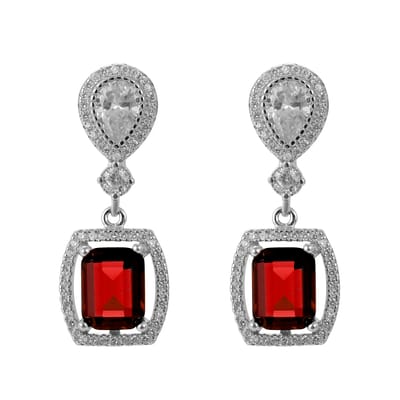 Orphelia SET-7426/RU/50 - Juwelenset: Ketting + Oorbellen + Ring - Zilver 925 - Zirkonia Robijn - Ring maat 50