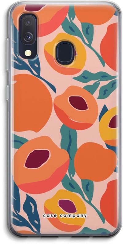 Case Company® - Hoesje geschikt voor Samsung Galaxy A40 hoesje - Perzik - Soft Cover Telefoonhoesje - Bescherming aan alle Kanten en Schermrand