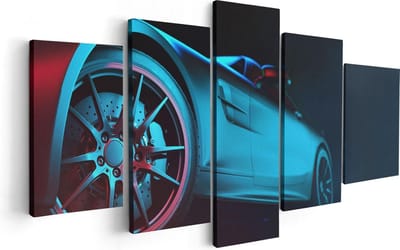 Artaza Canvas Schilderij Vijfluik Moderne Sportwagen Auto  - 100x50 - Foto Op Canvas - Canvas Print
