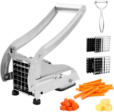 VLSelect® Frietsnijder - Patatsnijder - Friethakker - Incl 2 Inzetstukken