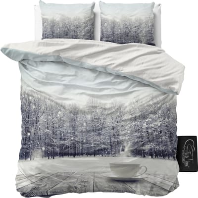 Sleeptime Winter Coffee - Dekbedovertrekset - Lits-Jumeaux - 240x200/220 + 2 kussenslopen 60x70 - Grijs
