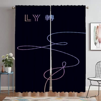 Keukengordijnen voor Woonkamer Gordijn voor Kamer 2 Panelen Kpop-BTS Scheidingswand Halloween Decoratie Interieurgordijnen Elegant W50xH70cmx2pcs-CL gray