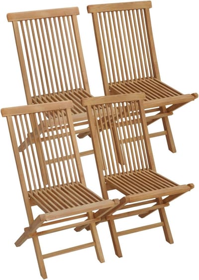 Set van 4 opvouwbare tuinstoelen in teak voor jouw tuin