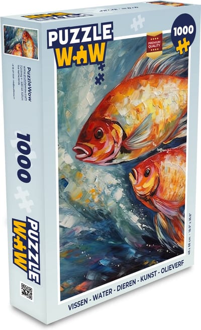 Puzzel Vissen - Water - Dieren - Kunst - Olieverf - Legpuzzel - Puzzel 1000 stukjes volwassenen