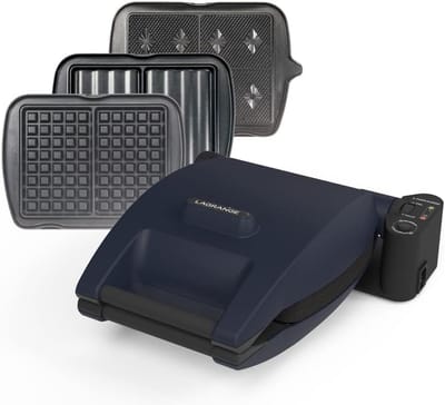 Elektrisch Bakapparaat - Multifunctioneel Keukenapparaat - Lekkere Snacks Maken - Drie Platen Inbegrepen - 1200 Watt - Blauw