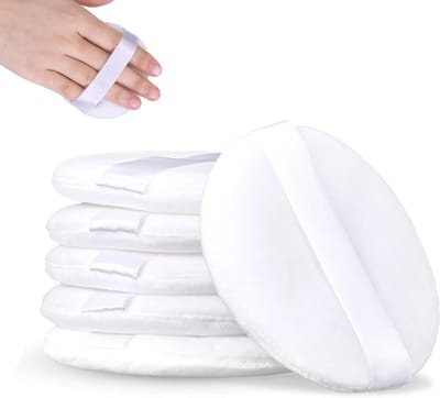 Set van 6 Grote Fluffy Poederkwasten - Ultra Zacht en Wasbaar voor Losse Poeder, Make-up en Lichaamspoeder