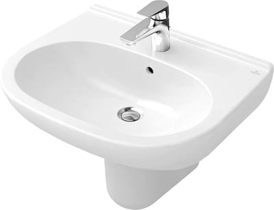 Wastafel Rechthoekig - Wastafel Porselein - Badkamer Vernieuwen - Met Overloop - 650 x 510 mm - Wit