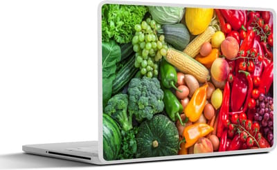 Laptop sticker - 13.3 inch - Fruit - Groente - Regenboog - 31x22,5cm - Laptopstickers - Laptop skin - Cover