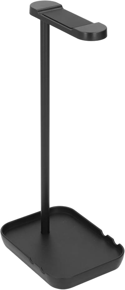 Hoofdtelefoonstandaard - Headset houder - Bureau organiseren - Verstevigd met siliconen - 26 cm hoog - Zwart