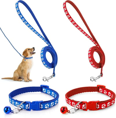 VHV - Hondenhalsband - Hondenriem - Halsband set - Verstelbare halsband - Halsband met riem - Katten halsband - Leiband set - Snelsluiting halsband - Voor kleine honden - Voor katten - Voor wandelen