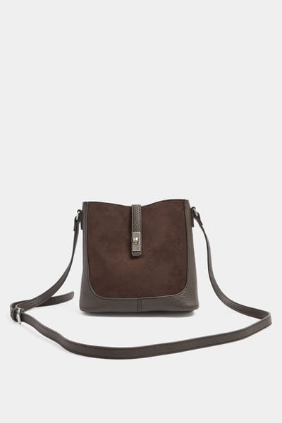 Yours Chocoladebruine Nepsuède Crossbodytassize One Size