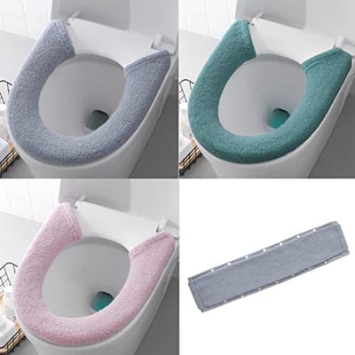Zachte Dikkere Toiletbril Warmer Cover - 3 Stuks - Wasbaar en Herbruikbaar