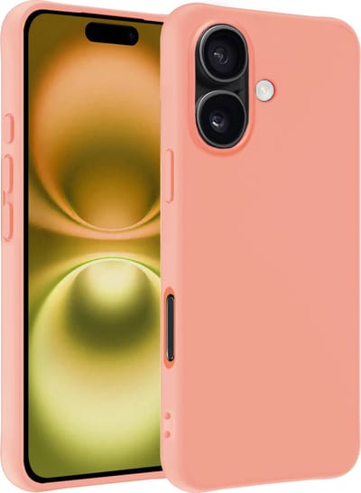 Hoesje - Geschikt voor Apple iPhone 16 - Sterk & Shockproof - Hoes Cover - Siliconen Case - Telefoonhoesjes - Perzik