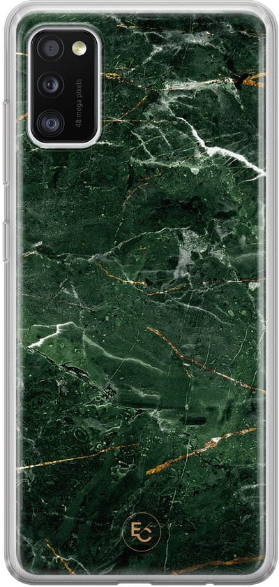 Hoesje geschikt voor Samsung Galaxy A41 - Marble jade green - Soft Case - TPU - Marmer - Groen - ELLECHIQ