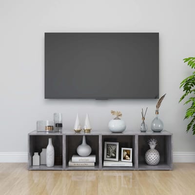 vidaXL - Tv-meubelen - 4 - st - 37x35x37 - cm - bewerkt - hout - betongrijs