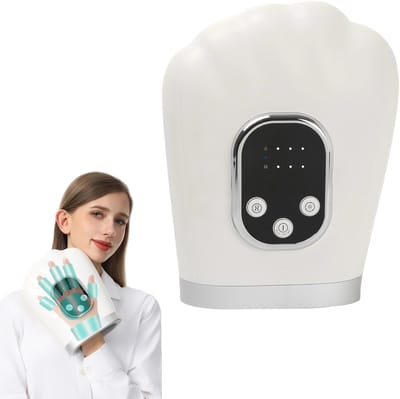 KZQ Handmassage Airbag Handmassager met Warmte en Compressie 3 Massages 3 Temperaturen Rood Blauw Licht Automatische Uitschakeling Draadloze Vinger Handen Massager voor Artritis Carpal Tunnel Pijnverlichting Spierontspanning Cadeau voor VrouwenMannen