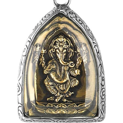 Olifant Boeddha Hanger Titanium Staal Hoge Hardheid Exquise Textuur Ganesha Hanger voor Mannen Vrouwen black