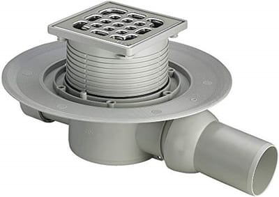 Badafvoer - Afvoerputje Bad - Badkamer Installatie - Uitneembare Geursluiting - 100x100mm Opzetstuk - Grijs