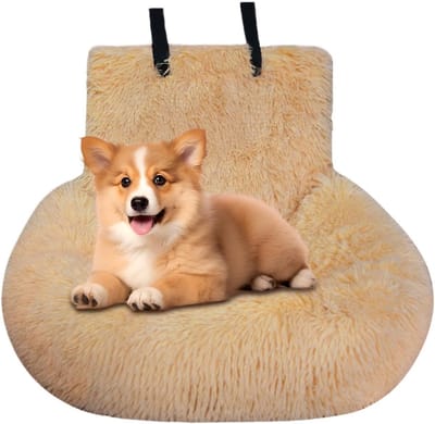Honden Autostoel - Reiskussen Dier - Veilig Reizen - Ademend Materiaal - ca. 60x60cm - Abrikoos
